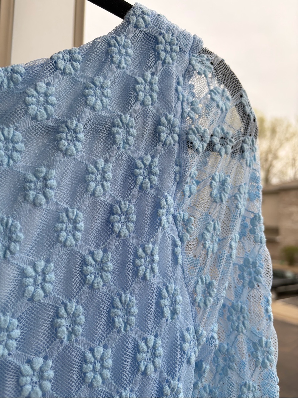 🆕🦋Bardot Adoni Lace Maxi Dress Blue Bodycon Cornflower Bridgerton Style Size M 6 - Picture 12 of 17